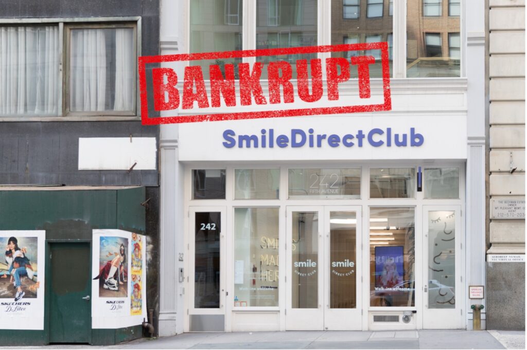 A close-up of a bankruptcy, SmileDirectClub 